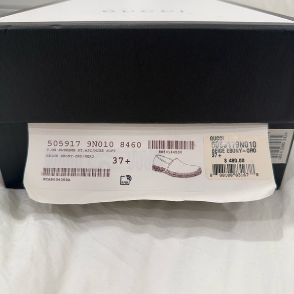 Gucci Women's Espadrilles - Black and Gold Pattern - Picture 2 of 11